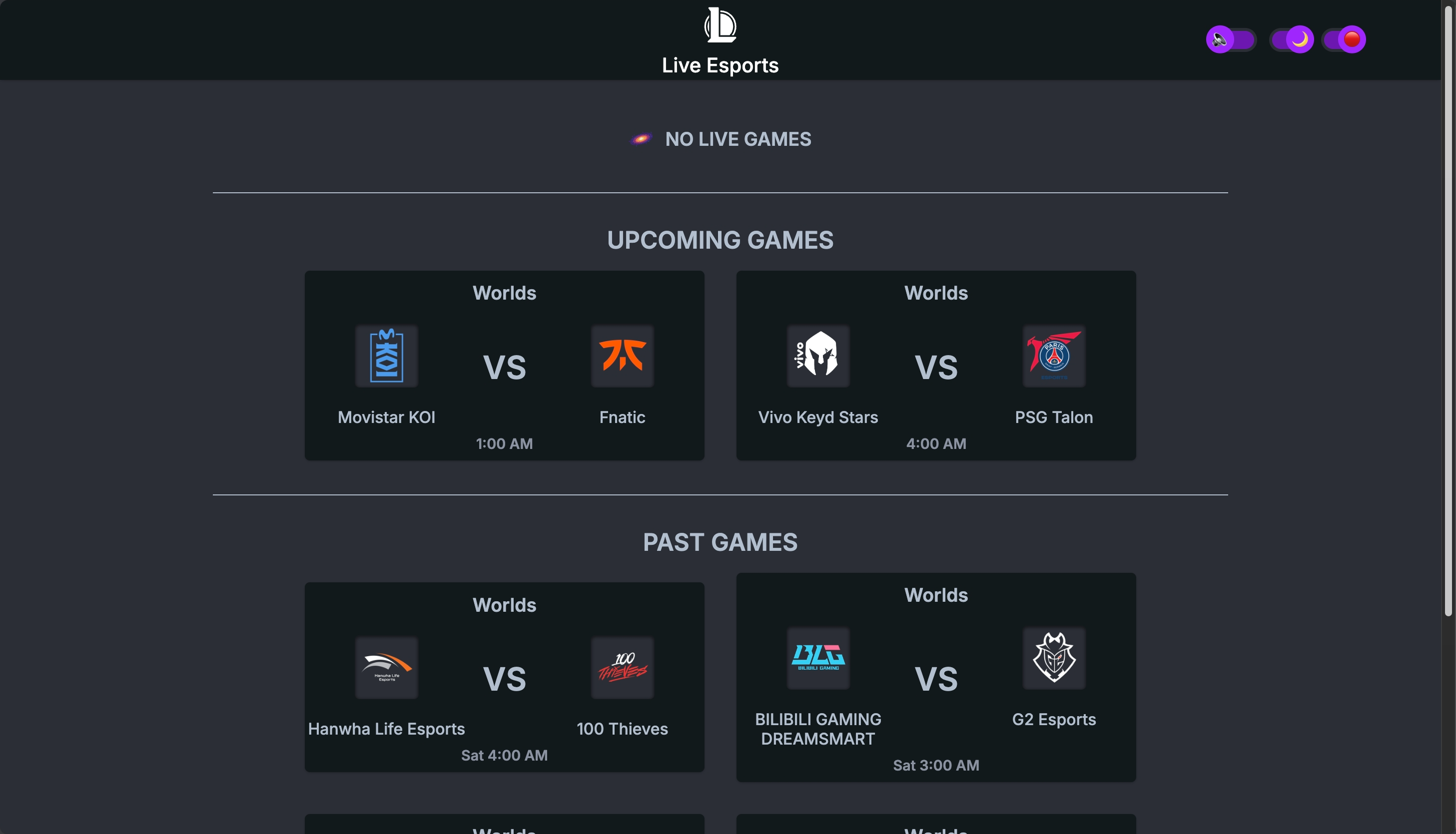 LoL Viewer main dashboard interface